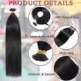 thumbnail image 3 of MY-LADY 100pcs 0.5g/Strands I Tip Remy Human Hair Extensions Micro Bead Loop Straight Balayage Hair Natural Hairpiece 22inch #01 Jet Black, 3 of 8