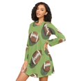thumbnail image 3 of FORMRS Womens Long Sleeve Nightgowns Crew Neck Sleep Shirt Soft Pajamas Sizes S-3XL, Game Day Footballs, 3 of 8