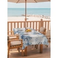 thumbnail image 2 of Outdoor Tablecloth with Umbrella Hole for Patio/Picnic/Party/Camping, Blue Jellyfish Coastal Waterproof Table Cloth Rectangle Table Cover Washable, Beach Starfish Nautical Coral Vintage (54"x 80"), 2 of 8