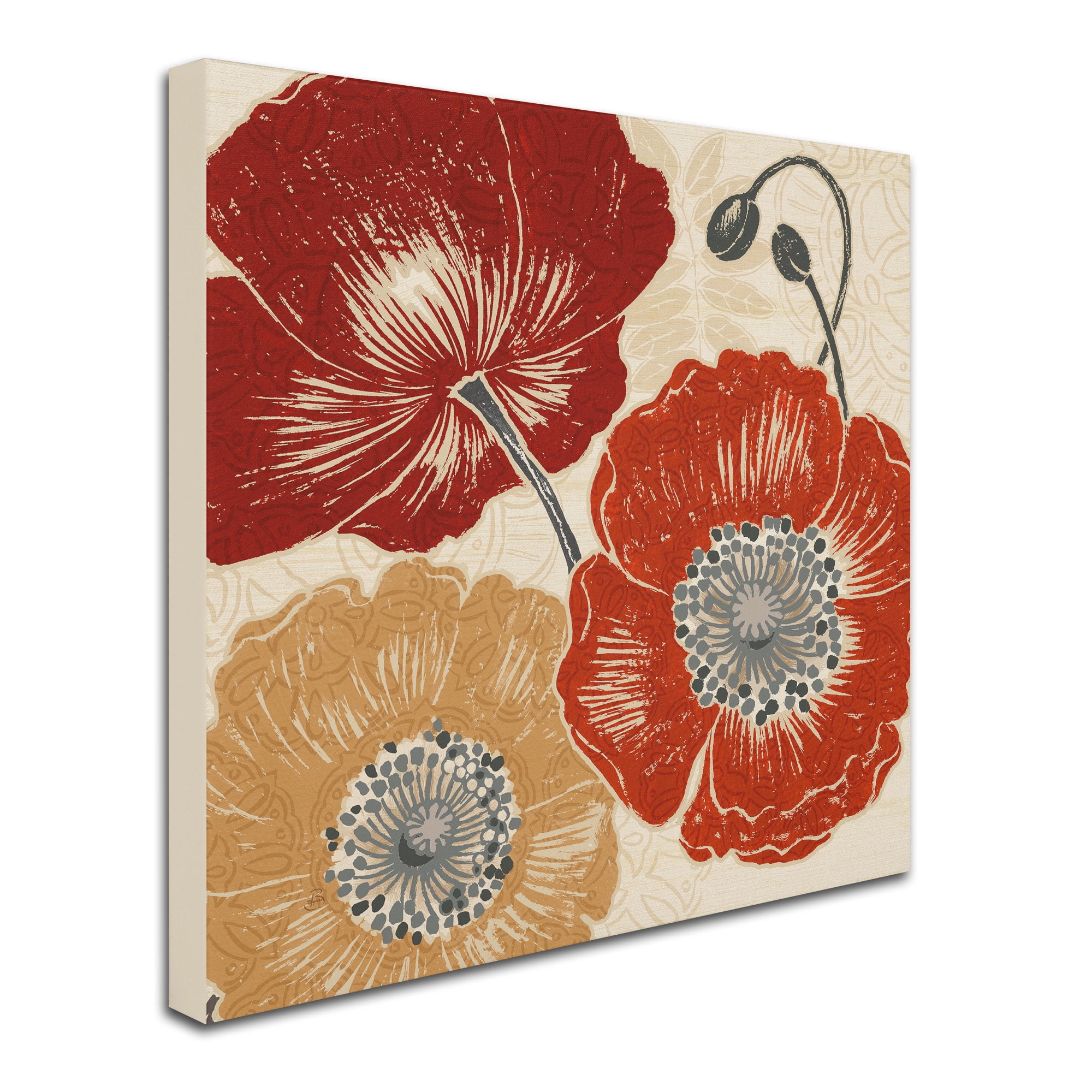 Trademark Fine Art "A Poppy's Touch II" Canvas Art by Daphne Brissonnet