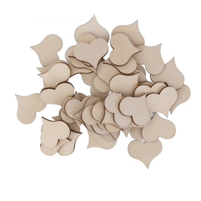 Adornos en forma de corazones de madera sin terminar en blanco para suministro de fabricación de tarjetas artesanales Soledad Corazones de madera Adorno