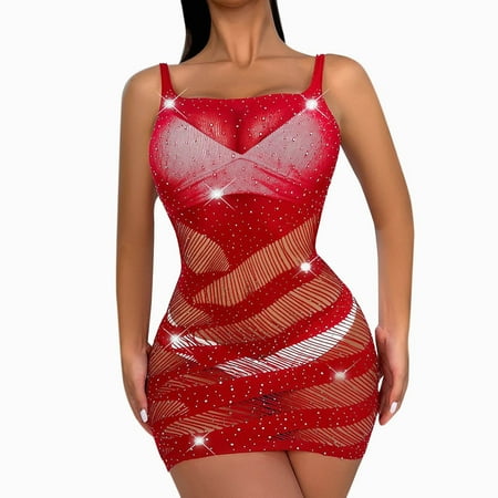 

Yclkvgw Plus Size Underwear Women Fishnet Dress Camisole Babydoll Lingerie Nightgowns Chemise Nightwear Sleepwear PolyesterSpandex Night Dress for Women Sleepwear