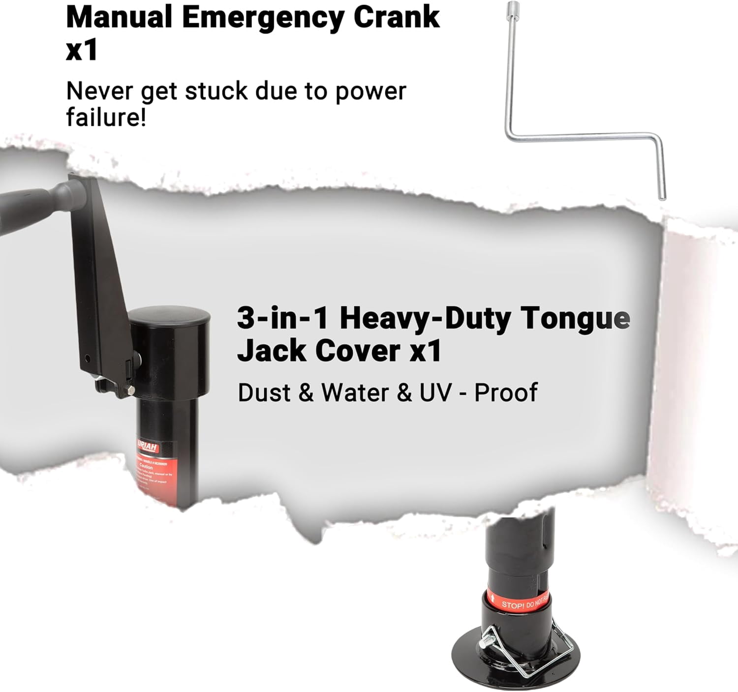 Uriah Products Sidewind a-Frame Turbo Trailer Jack | 2,000 lbs Lift Capacity, Manual or Drill Power