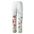 thumbnail image 5 of Azrian Women's Summer Casual Loose Cotton Linen Pocket Pants Women's Summer Printed Cotton Pocket Straight Sleeve Casual Elastic Waist Loose Length Pants, 5 of 5