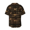 thumbnail image 2 of KLL Bookshelves Print Men's Shirt Short Sleeve Button Down Summer Cuba Beach Shirts- Large, 2 of 7