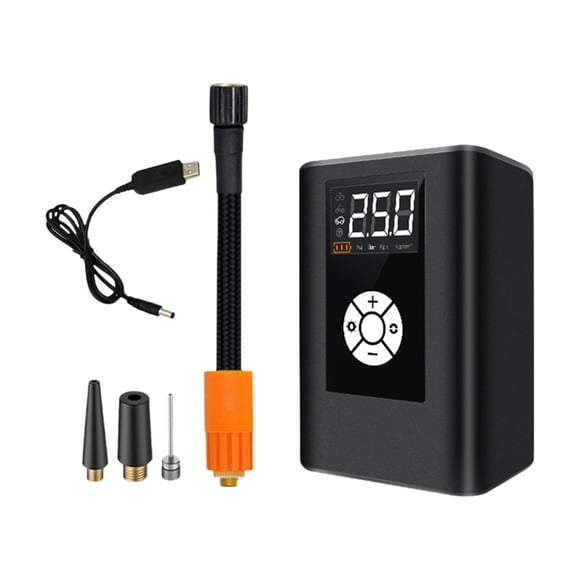Mini Tyre Inflator 120PS Portable Air Compressor LCD Display Electric Bike Pump with 4000mAh Rechargeable Battery LED Light for Car Bicycle Motorcycle Balls Swim Ring