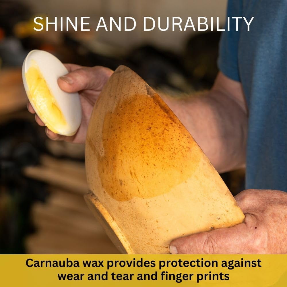 Beeswax Woodcut Premium 14oz total, Wood Cream Food Safe for Cutting Boards, Woodturning, Furniture, Benchtops and Baby Toys. Leather 2x Aluminium Containers with two Sponges