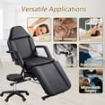 thumbnail image 7 of Sluting Massage Salon Tattoo Chair with Two Trays Esthetician Bed with Hydraulic Stool, Multi-Purpose 3-Section Facial Bed Table, Adjustable Beauty Barber Spa Beauty Equipment, Black, 7 of 7