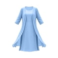 thumbnail image 3 of Wovilon Women's 2-Piece Chiffon Midi Dress Set with Open Front Cardigan and Sleeveless Round Neck Tank Dress, Elegant Layered Outfit for Vacation and Daily Wear, 3 of 5