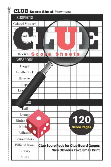 Clue Score Sheet Printable