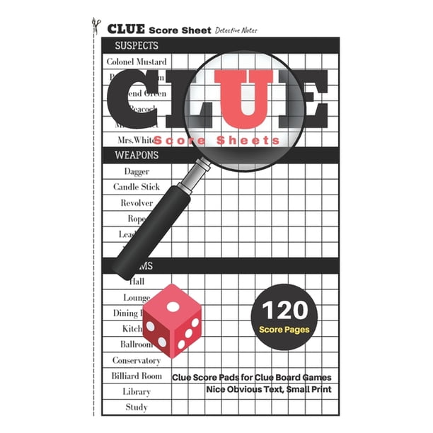 Clue Score Sheets : V.3 Clue Score Pads for Clue Board Games Nice ...