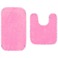 thumbnail image 2 of Gorgeous Home Linen 2-Piece Light Pink Solid Print Polyester Bath Mats with Non-Slip Backing, 2 of 6