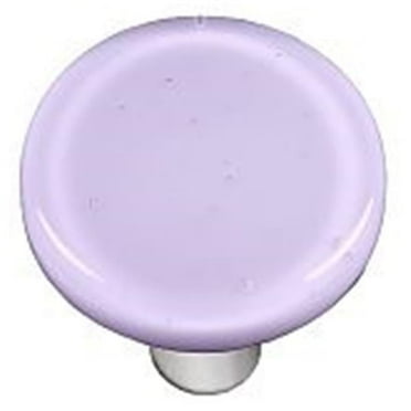Hot Knobs HK1034-KRA Neo-Lavender Round Glass Cabinet Knob - Aluminum Post