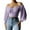Purple, variant on Womens Elegant Off The Shoulder Puff Sleeve Blouse Summer Chiffon Slim Fit Party Crop Top