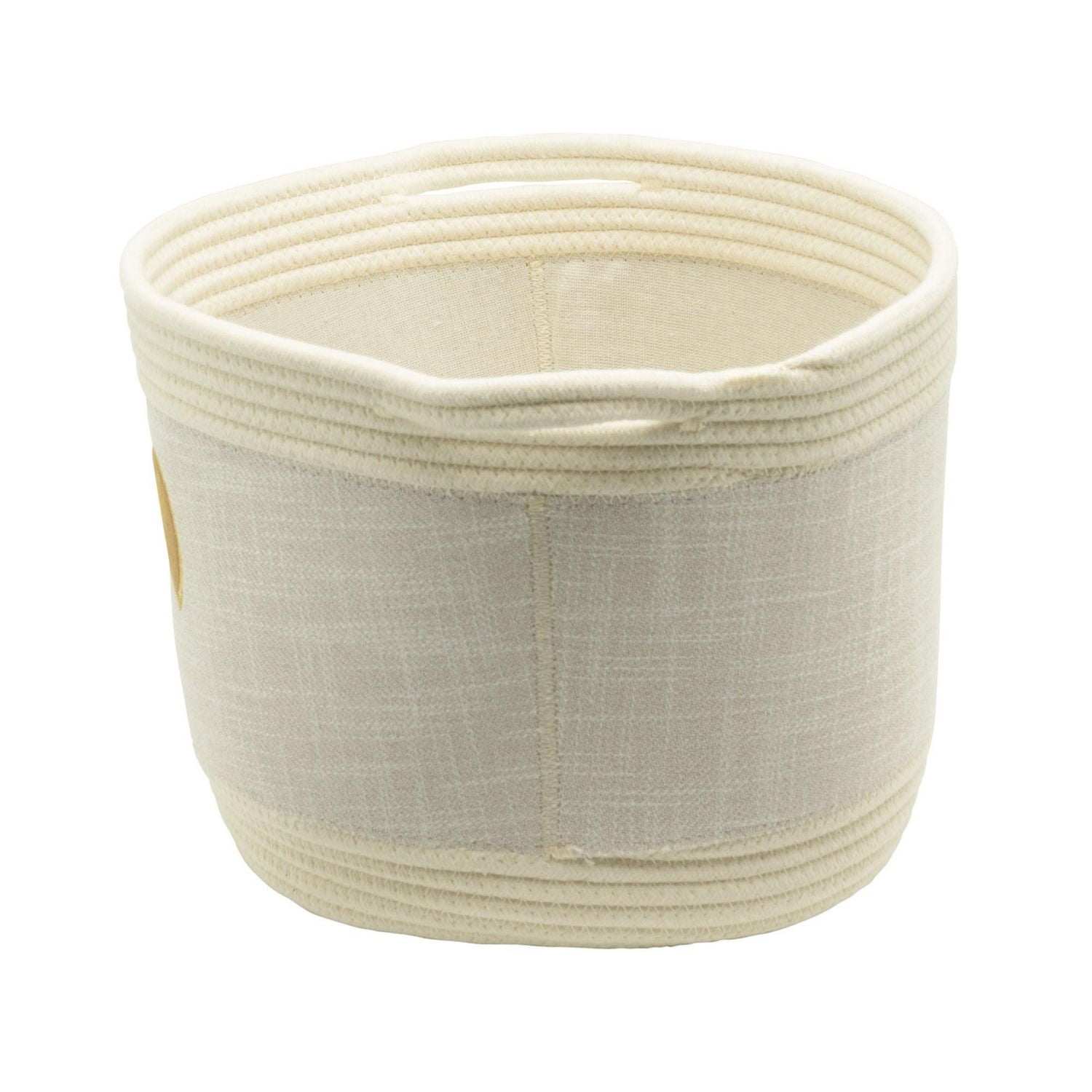 Textured Linen and Cotton Rope Storage Basket, Pet Theme with Cat Paw Print Design