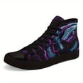 thumbnail image 2 of Coolcustomize Men's Gothic High-Top Sneakers with Snake Design - Lightweight Breathable Fabric & Rubber Sole, Lace-Up Streetwear Casual Shoes, Plus Size All-Season Comfort, Durable Traction Footwear, 2 of 12