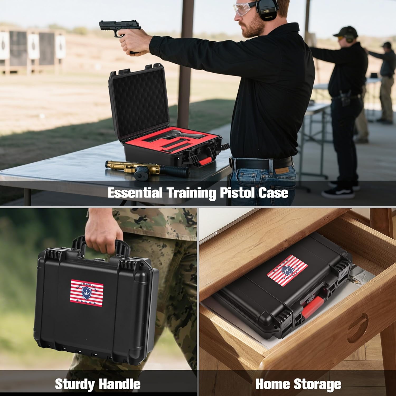 Kinghardcase TSA-Approved Handgun Hard Shell Case – Waterproof, Shockproof & Lockable（Fits 9mm）