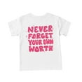 thumbnail image 4 of BRGZLK Girls Boys Letter Print Tops Trendy Cute Cozy Short Sleeve Round Neck Casual T Shirt Top Shirt Summer Children Clothing for Daily Wear White 10-12 Years, 4 of 5