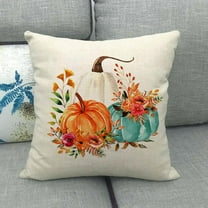 Skegnu Outdoor Throw Pillow 1PC Halloween Thanksgiving Linen Pillowcase Cushion Cover Patio Pillows on Clearance