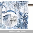 thumbnail image 6 of Retro Sea Turtles Valance Curtain Jellyfish Sea Stars Corals Ocean Animals Window Valances Rod Pocket Short Curtains Window Treatments for Kitchen Bedroom Bathroom Laundry 56" x 16", 6 of 9