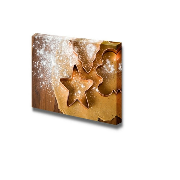 wall26 - Canvas Prints Wall Art - Baking Christmas Cookies with Star and Tree Motif | Modern Wall Decor/Home Decoration Stretched Gallery Canvas Wrap Giclee Print. Ready to Hang - 12" x 18"