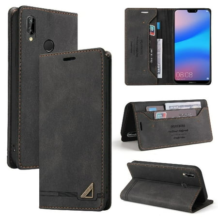 Phone Case for Huawei P20 Lite Two Card Slots Premium Leather Premium Leather Kickstand