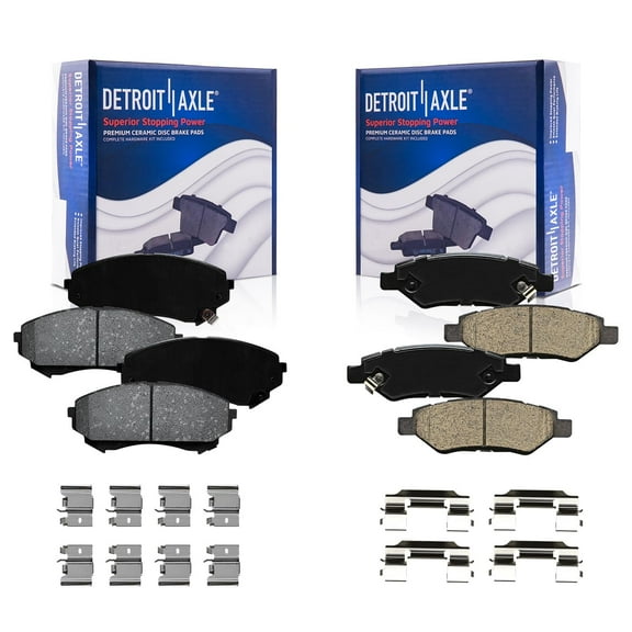 Detroit Axle - Front and Rear Ceramic Brake Pads with Hardware Replacement for 2008-2014 Cadillac CTS