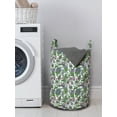 thumbnail image 3 of Flower Laundry Bag, Ornate Retro Style Blossoms in Different Colors with Green Leaves Pattern, Hamper Basket with Handles Drawstring Closure for Laundromats, 13" x 19", Multicolor, by Ambesonne, 3 of 4