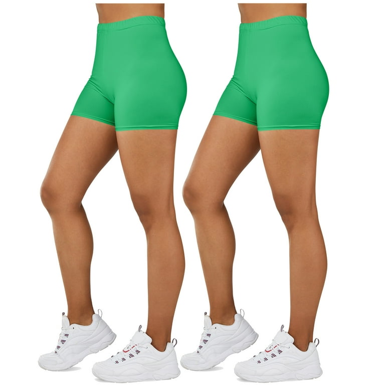 Gilbin Ultra Soft High Waist Yoga Stretch Mini-Bike Shorts for Women-Many  Colors-One Size & Plus Size (Sage S-L) 