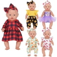 thumbnail image 1 of Sweet Dolly Ropa Para Muñecas Ropa Para Muñecas Recién Nacidas Mono A Cuadros Falda Tutú Accesorios Para Muñecas Para Muñecas De 15, 16 Y 18 Pulgadas, 1 of 1