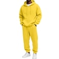 thumbnail image 3 of CCRFTGI Men's Tracksuit 2 Piece Hooded Athletic Sweatsuits Casual Running Jogging Sport Suit Sets Yellow M, 3 of 6