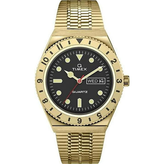 Men's Timex Q Reissue Diver Style Day-Date Gold-Tone Watch TW2V18800