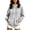Gray, variant on Womens Raglan Sleeve Full Zip Hoodie Fleece Knit Drawstring Hood Front Kangaroo Pocket Loose Fit Solid Color Anti Pilling Casual Sweatshirt Jacket Top
