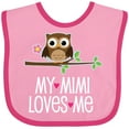 thumbnail image 3 of Inktastic Mimi Loves Me Girls Owl Girls Baby Bib, 3 of 4
