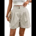 thumbnail image 1 of Pantalones Cortos de de Cintura Alta y Pierna con Bolsillos para Mujer, de Verano Albaricoque XL, 1 of 7