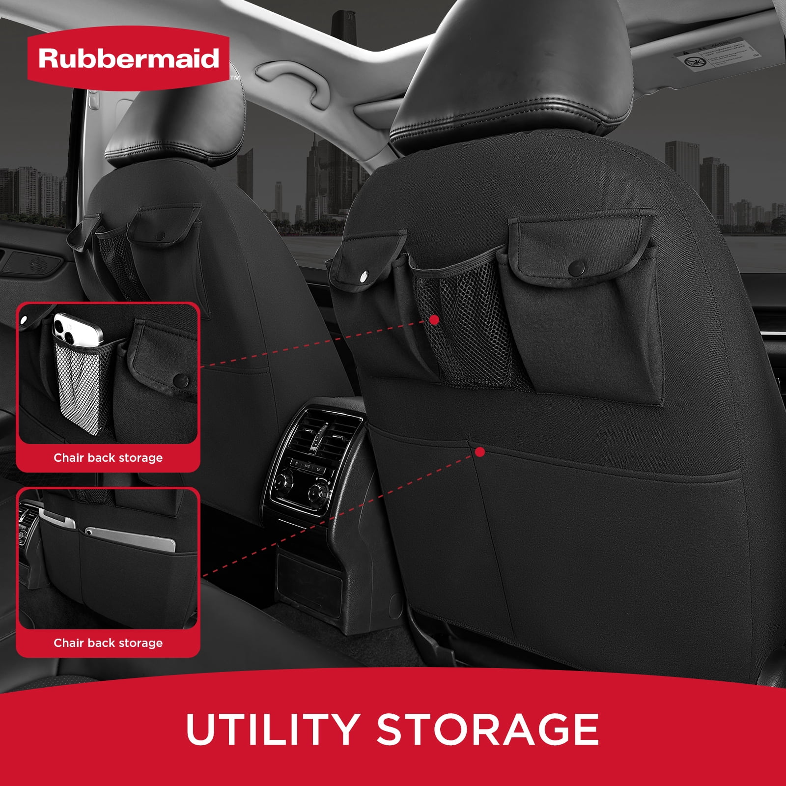 Rubbermaid Leather Car Seat,Sport-Style Car Seat Cover,Breathable,Easy to Clean,Universal Fit for Cars,Trucks and SUVs Beige