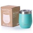 thumbnail image 1 of Cupture Stemless Wine Tumblers 12 oz Vacuum Insulated Mug with Lids - 18/8 Stainless Steel (Bright Teal), 1 of 11