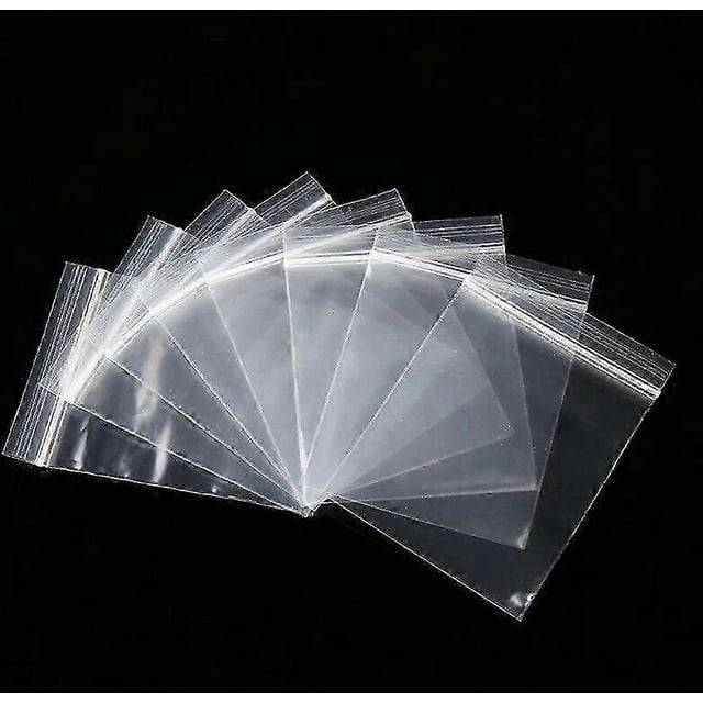 100 bolsas de vacío pequeñas transparentes, bolsas de plástico con cierre hermético y resellable para almacenamiento de alimentos y mini utensilios de cocina.