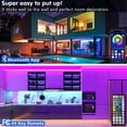 thumbnail image 3 of Keepsmile Tira de luces LED Bluetooth Control de aplicación inteligente Sincronización de música Cambio de color Tira de luz LED RGB con control remoto, luces LED para dormitorio, habitación, decoraci, 3 of 5