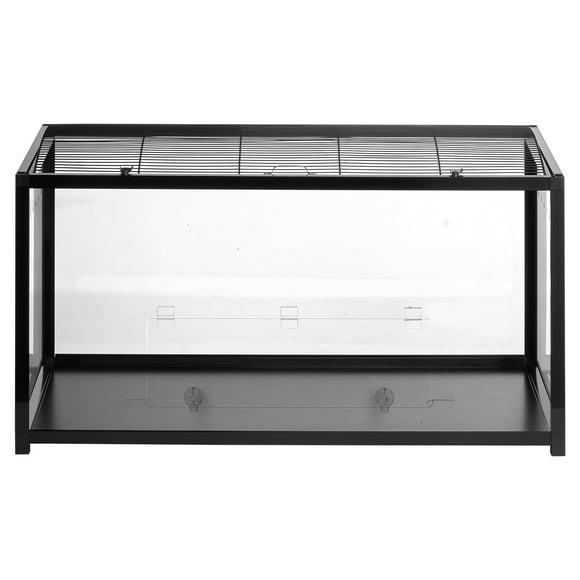 KFFKFF Cage pour Hamster, Habitats Transparents pour Hamster à 360°, Cage pour Petit Animal, 37.8 x 18.5 x 21.7 Po, Cages Ventilées pour Animaux et Souris avec Porte avant