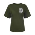thumbnail image 4 of TSADFHJI T-Shirt Blanc Femme Col en V Nouveau T-Shirt à Deux Codes Mode Col Rond Manches Courtes TTTG Vert Foncé, 4 of 7
