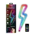 thumbnail image 3 of Xtreme Lit 4.13" x 13" Lightning Bolt Multi Color LED Neon Sign, Plastic Hanging Wall Art, Remote, 0.55 lb, 3 of 9