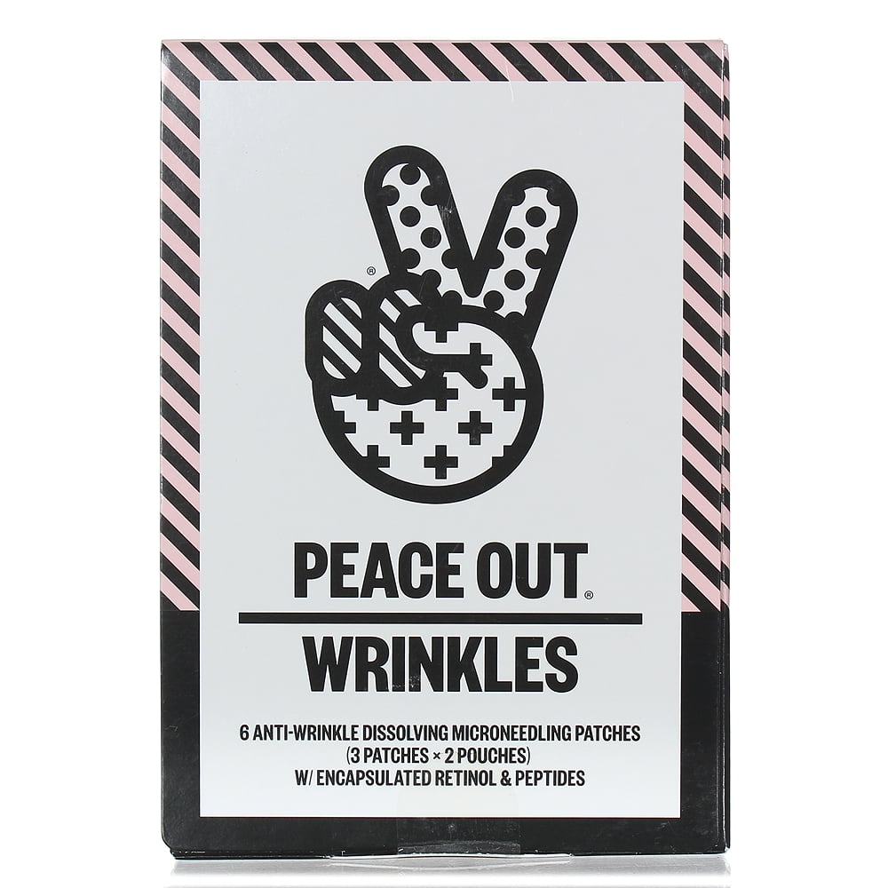 Peace Out Wrinkles 6 Microneedling Patches 3 patches x 2 pouches