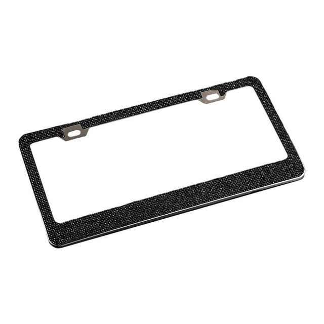 S SERENABLE Cadre Plat en Strass Bling Chrome Métal Multicolore Support de Luxe Ajusté Noir