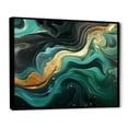 thumbnail image 3 of Designart "River Flow Abstract Green and Gold Marble III" Oversized Abstract Framed Wall Art - Modern Green Abstract Marble Bedroom Framed Canvas Wall Art, 3 of 7