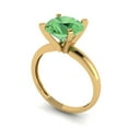 thumbnail image 2 of Clara Pucci 14K Yellow Gold Solid Gold Green Solitaire Anniversary Ring for Women - 2.5 cttw Round Cut, 2 of 8