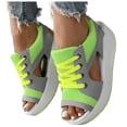 thumbnail image 1 of Sandales à Plateforme pour Femmes Mode Sandales à Bout Ouvert Bride Cheville Chaussures Compensées Décontractées d'Été, 1 of 5