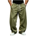 thumbnail image 2 of Mens Pockets Joggers Pants Solid Color Sports Sweatpants Mens Long Trousers, 2 of 8