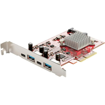 UPC: 0065030887076 | 4-Port USB PCIe Card 10Gbps USB PCI Express Expansion Card w/ 2 Controllers 2x USB-C & 2x USB-A ports (USB 3.2/3.1 Gen 2) USB/USB-C PCI-e Card Full Profile Brackets – USB PCIe Add-On Card (PEXUSB3