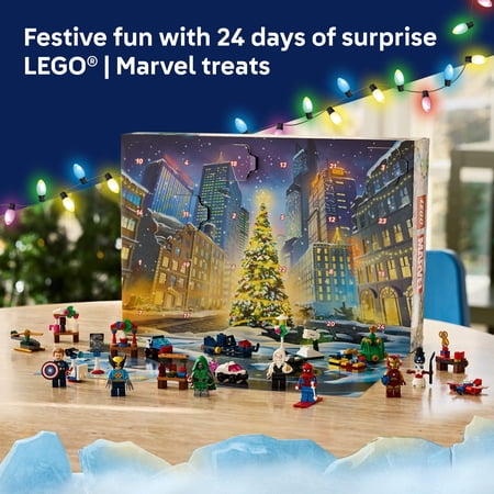 LEGO Marvel Advent Calendar 2026 - Christmas Advent Calendar for Kids, Ages 6+ - Family Holiday Activity - Includes Festive Marvel Minifigures - 76340